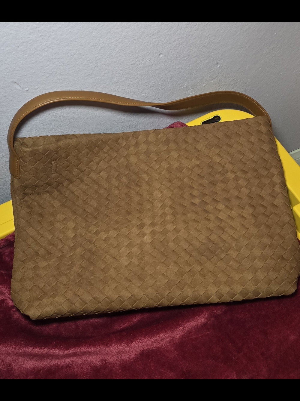 Woven Shoulder Bag in Tan